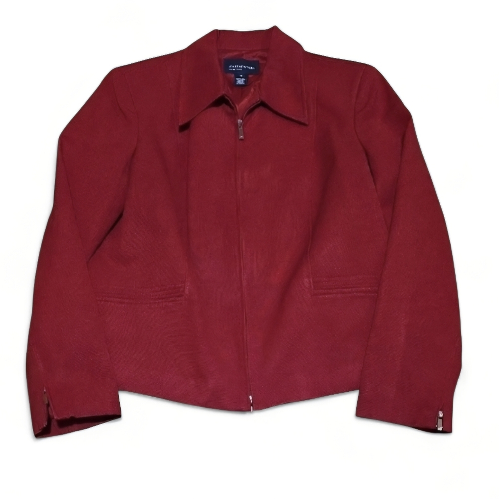 Jones New York Red Silk And Wool Blazer